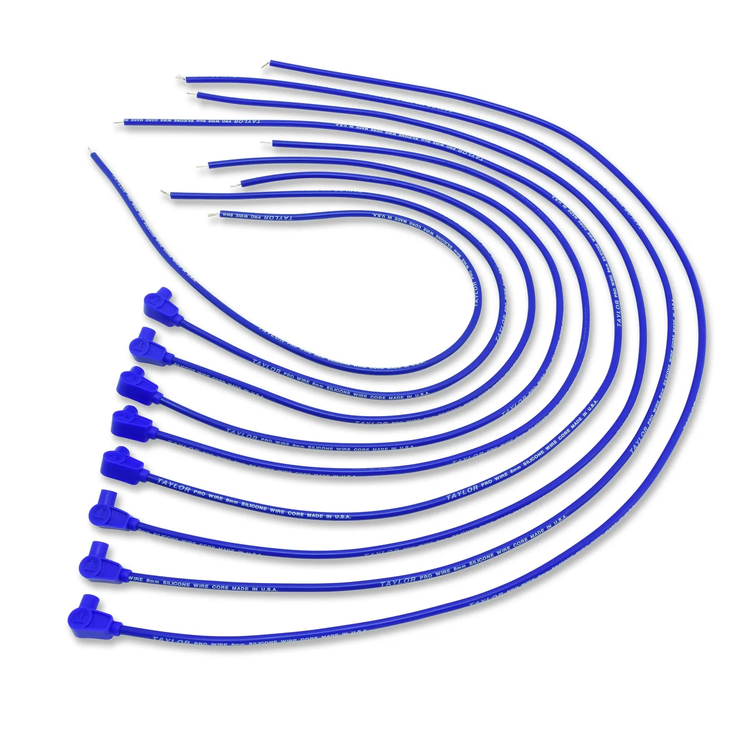 Spark Plug Wire Set Universal 8mm Silicone 90_ 0 ohm_ft Prowire Solid Blue 70650